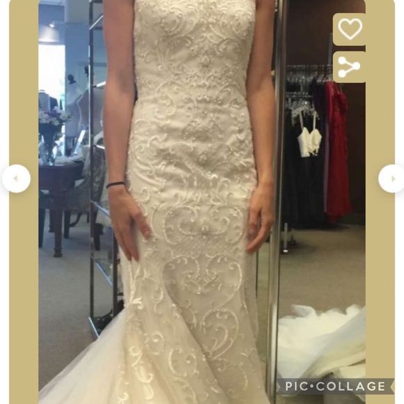 Mon Cheri IVORY fitted A-Line wedding gown - Picture 8 of 11